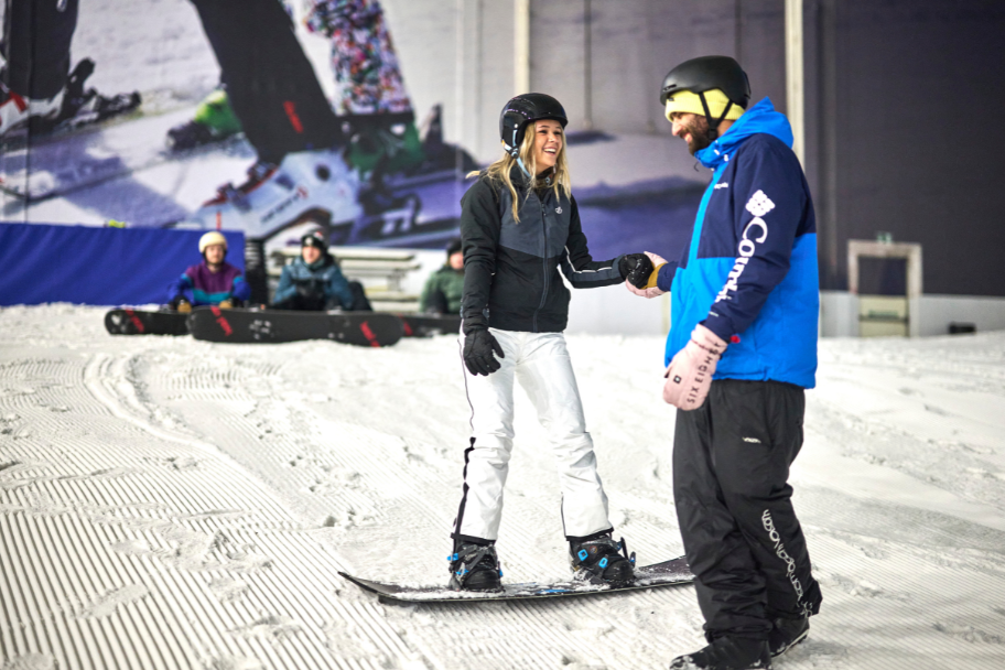 Person on a Snowboard Lesson at The Snow Centre